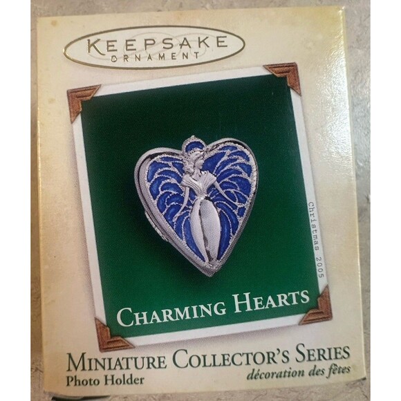 Hallmark Miniature Ornament 2005 Charming Hearts Photo Holder 3rd In Series - Picture 1 of 2